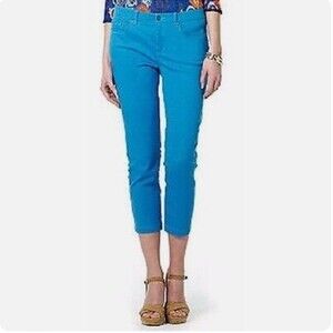 Jones New York Soho Capri Cove Blue Pants Women’s 14 Spring Summer Beach Resort